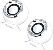 OSALADI 2 Pack Mini Speakers Compact Music Speaker for Home Office Car Outstanding Sound White