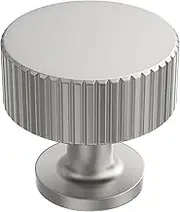 Alzassbg 10 Pack Brushed Satin Nickel Cabinet Knobs, 1.1 Inch(28mm) Diameter Cabinet Handles Kitchen Hardware for Cabinets and Drawers AL6095SN