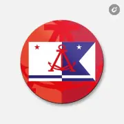 Alameda City Flag | 4'' X 4'' Round Decorative Magnet
