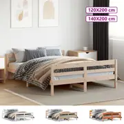 Bed Frame with Headboard Slatted Mattress Base Bedstead Solid Wood Pine vidaXL