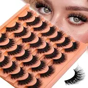False Eyelashes Voluminous and Fluffy Cat Eye Lashes Black Fake Lashes with Thin Band Wear Comfortable, Pack 14 Pairs, LZ-DD-14 FADLASH