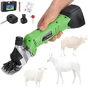 Cordless Sheep Shears, Professional Rechargeable Electric Sheep Shears Clipper, Trimmer Animal Hair Clipper for Goats Alpaca Llamas Rabbits Sheep Cattle, Farm Livestock Green