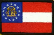 GEORGIA STATE Flag Tactical Patch With Hook Adhesive Fastener BLACK Border #4