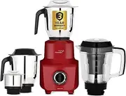 Brillio 750 Watt Juicer Mixer Grinder, 3 Year Motor Coverage by V-Guard, 4 Jars(Chutney, Dry, Wet & Juicer), Sturdy Juicer Jar With Quadraflow Design, Precisionblend Ss Blades, Mars Red