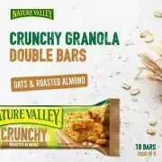 NATURE VALLEY Granola 5 Double Bars, Oats & Roasted Almonds Free Shipping