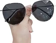 [N\\A] Men's Korean Version Oval Metal Large Frame Polarized Sunglasses UV400 Ladies Sunglasses Vacation Sunglasses