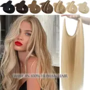 Secret Hidden Wire in Hair Extensions Weft Remy 100% Human Hair One Piece Thick