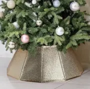 Dazzling Christmas Tree Collar, 26" D Crystal Christmas Tree Base Cover