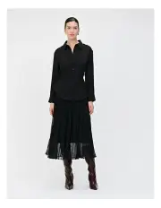 [Veronika Maine] WASHER VOILE KEYHOLE BACK SHIRT