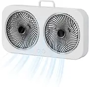 Desk Fans Small Quiet | Air Cooler Double-Headed - Quiet USB Rechargeable Hangable Fan for Dorm Gym Nightstand Nursery Bedroom Tent