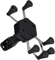 ETHZZLE 1pc Motorcycle Holder Cycling Holder Motorbike Handle - Grip Holder Car Holder for Charger Stand Lanyard Aluminum Alloy Black