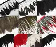 (Yd) Designer Feather Fringe Trim Ribbon Craft for Facinator Wedding Show Dress