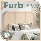 Furb Double Bed Headboard Bohemian Rattan Bed Frame Head Base Bedroom Furniture