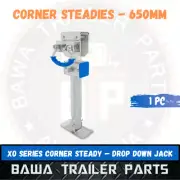 XO Series Corner Steady – Drop Down Jack Zinc Finish - 650mm