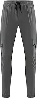 [Generic] Men's Stretch Quick Dry Solid Workout Pants Casual Baggy Joggers Trousers Drawstring Pocket Athletic Sweatpants