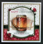 Handmade Christmas Card 3D Beer