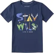 [LIFE IS GOOD] Kids Stay Wild Short Sleeve Crusher Tee