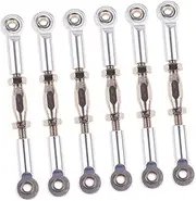 Abaodam 6Pcs Aluminum Turnbuckle Rod Linkage for Rc Redcat Hsp Racing Hpi Truck Buggy Upgrade Parts Silver Finish