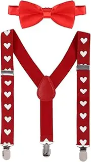 [IMEKIS] Baby Boys Suspenders and Bow Tie Set 1st Birthday Cake Smash Outfit Valentine's Day Christmas Gentleman Photo Shoot