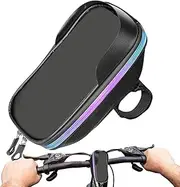 Handlebar Bag - Front Frame Tube Phone Pouch - Water-Proof Touchscreen Cycling Handlebar Bag for Travel Adventure Mountain Bike Camping Touring
