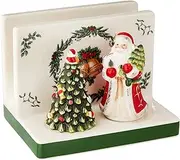 [Spode] Christmas Tree 3-Piece Hostess Set - Napkin Holder, Salt Shaker, Pepper Shaker (Santa & Tree Figural) - Festive Earthenware for Christmas, Holiday Entertaining - Collectible Gift Set