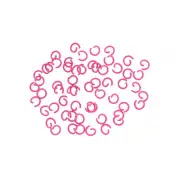 Pink Enamel Plated Jump Rings 8mm x 1.2mm - Open 16 Gauge - 50 Rings - J039