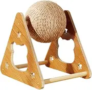 Cat Scratching Ball | Cat Scratching Toys - Wood Frame Vertical Exercise Wheel for Nail Filing Kitten Puppy Rabbit Indoor Play Apartment Living Climbing Exercise