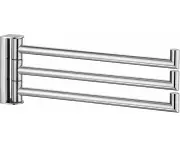 Polished Chrome Swivel Towel Bar, 304 Stainless Steel Foldable Towel Holder with 3 Arms, Wall Mounted