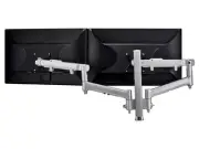 Atdec Dynamic Display Mount for Dual Monitors 27 in, Suits Flat/Curved, Silver