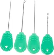 Milisten 4pcs Fishing Bait Rigging Needle Kit Reusable Bait Needle for Carp Fishing Compact Fishing Hooks for Tackle Box