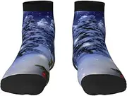 [JEJEA] Christmas Tree1 print Men's Athletic Cushioned Crew Socks Crew Training Athletic Socks Men and Women for Sports