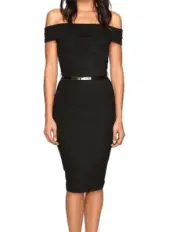 NWT Ted Baker Bardot Mini Black Bodycon Dress - Size 2/ US 6 - $279