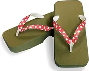 Hajime(一歩) [One Step] [Hajime] Geta Geta Clogs, Soft and Water Resistant, Made of Sponge, 11.2 inches (28.5 cm), GR/Dot x Red, Dot x Red (Dot x Red/28.5), Dot × Red, 28.5 cm