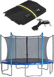 Replacement Trampoline Safety Net, UV Resistant Tear Resistant Trampoline Enclosure Surround Netting, 6FT 8FT 10FT 12FT 14FT 15FT 16FT Round Trampoline Accessories,6 feet 6 Poles,Black