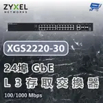 昌運監視器 ZYXEL 合勤 XGS2220-30 24埠GBE L3存取交換器 6埠10G 100/1000 MBPS