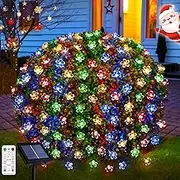 JMEXSUSS Solar Net Lights - 5 x 5ft Outdoor Waterproof Mesh Lights with 8 Modes, Multicolor