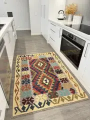 Hand Woven Afghan Wool Kilim, Size: 175 X 120 cm, Flat Woven Handmade Floor Rug