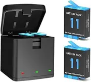2-Pack 1800mAh Rechargeable Battery for Hero 11/12 Enduro Suit for 3-Channel Charger Station,Replace for Gopro Hero 12/11/10/9 Black Battery Charger CHDHX-901-XX ADDBD ADBAT-001 AHDBT-901