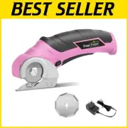 DIY-Friendly Pink Cordless Electric Scissors with Safety Start and Sharp Blade