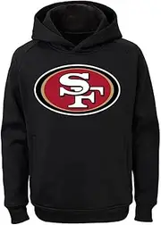 Outerstuff NFL San Francisco 49ers Black Kids Youth 8-20 Official Licensed Alternate Performance Primary Logo Pullover Hoodie