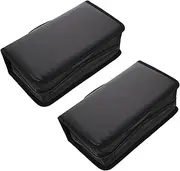 MAGICLULU 2pcs 128 PU Disc Storage Case Capacity CD Holder Pouch Portable Zipper DVD Organizer for Music Game Driver Discs Sleek Design for Easy Transport