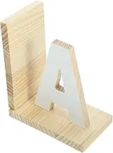 BCOATH Wooden Bookend for Desk Organization Crafted Book Holder Sturdy File Organizer for Books Documents and Magazines Decorative and Reusable for Home Office and Study Spaces