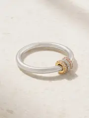 [Spinelli Kilcollin] Spinelli Kilcollin - Sirius Sterling Silver And 18-karat Yellow And Rose Gold Diamond Ring - 7 7 Silver