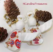 WHITE CHRISTMAS ANGEL HOLIDAY MURANO GLASS CEILING FAN LIGHT SWITCH PULLS PAIR