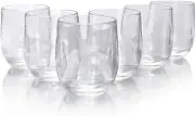 Yanglonghui Set of 6 Acrylic Drinkware - 20 Ounce Plastic Wine Glasses, Shatterproof and Stackable, BPA Free, Dishwasher Safe, Reusable Cups for Parties and Poolside Use with (Clear Color, 15 Onuce)