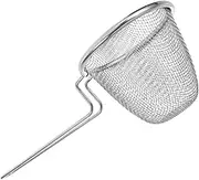 OFFSCH 304 Stainless Steel Colander Noodle Basket Wood Handle Strainer Spoon for Boiling Food Serving Strainer