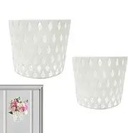 Euyehn Wall Mounted Planter, 2X Flower Pot Container Wall Mount Plant Holder, Plant Hanger With Drainage Holes For Indoor Outdoor, Home Decoration