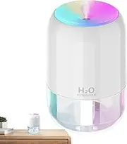 Portable Humidifier | USB humidifier home bedroom fog car desktop large capacity atmosphere light aromatherapy- Personal Air Humidifiers for Night Light, Small Humidifier with 6 Hours Working Time