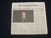 2020 SEPTEMBER 19 NEW YORK TIMES - RUTH BADER GINSBURG DIED 1933-2020