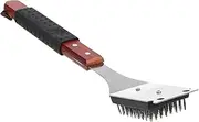 Happyyami BBQ Grill Cleaning Brush BBQ Cleaning Shovel Oven Cleaning Brush Barbecue Cleaner Barbeque Grill Great BBQ Tool Grill Cleaner Red Barbecue Spatula Wood Stainless Steel